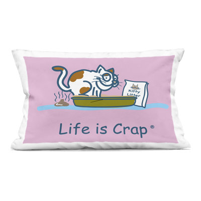 Stupell Industries Kitty Litter Funny Design by LIC Throw Pillow