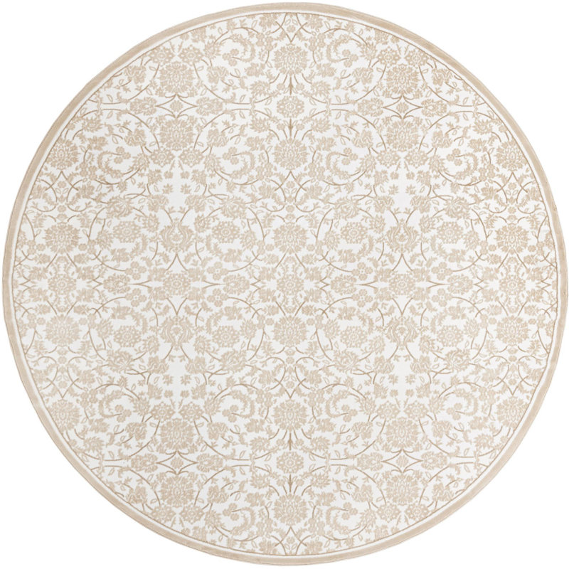 Tapis traditionnel Emigdio couleur nuage 1, Rond 10 pi 8 po