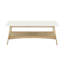 Table basse à la mode - structure en bois massif, plateau et tablette, deux tons naturels, assemblage requis pour le rangement Cadre élégant Mid-Century classique avec éléments-1986738954