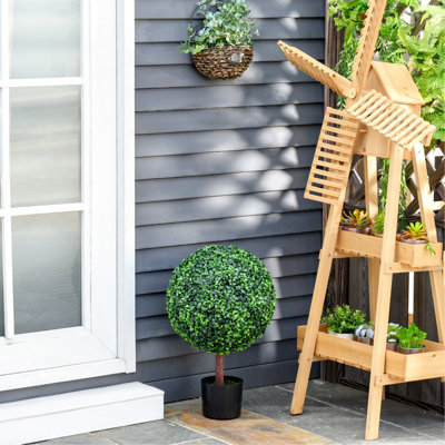 Arbre à billes 23,5 po Topiaire artificiel en forme de buis artificiel, plante décorative artificielle, pot de chambre de bébé inclus pour la maison, le balcon, la cour et le jardin