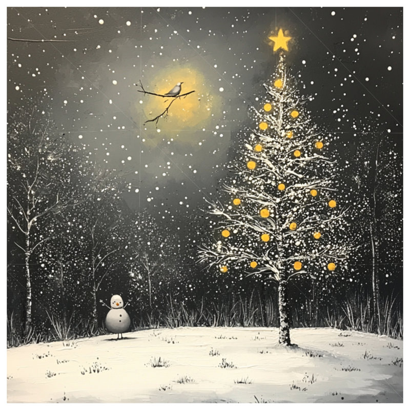 Toile de Noël sur toile tendue - Décoration murale des Fêtes en plusieurs tailles, 11 x 14 pouces