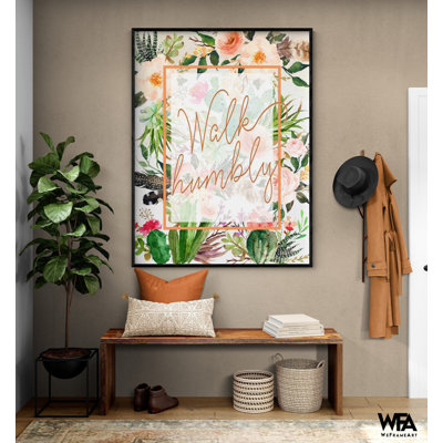 «Walk Humblement» par Tara Moss, impression de Michée 6: 8, très grande affiche de la Bible, impression de cactus, plantes tropicales