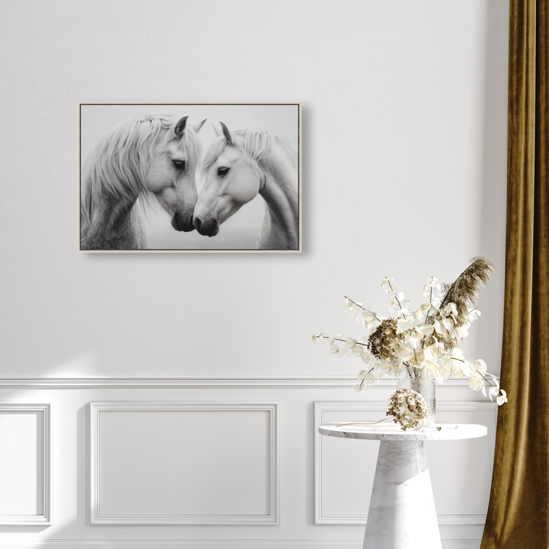 Twin Souls I Print by Oliver Gal, 17"H x 25"W, Silver Floater Frame