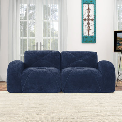 80-Inch Cloud Compression Sectional Sofa, Two-Seater Modern Modular Sofa, Upholstered Sofa For Living Room Or Bedroom, No Assembly Required.