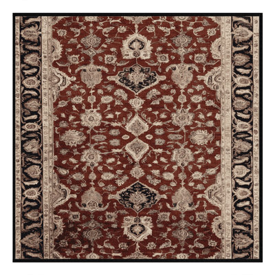 Machine Washable Persian Black Area Rug