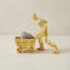 Sculpture de bureau or minière avec cristal de pyrite brute - statue de collection unique pour le bureau à domicile, la bibliothèque et le manteau de cheminée | Idée cadeau unique