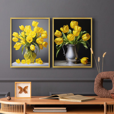 FLORAL Series DCCXCIV-Impression encadrée de qualité supérieure - prête à être accrochée - aucun clou requis - aucun clou requis