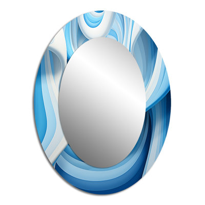 Miroir mural Op Art Blue Focus III