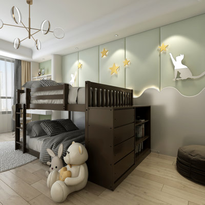 Grallon Kids Full Over Full Bunk Bed with Drawers
