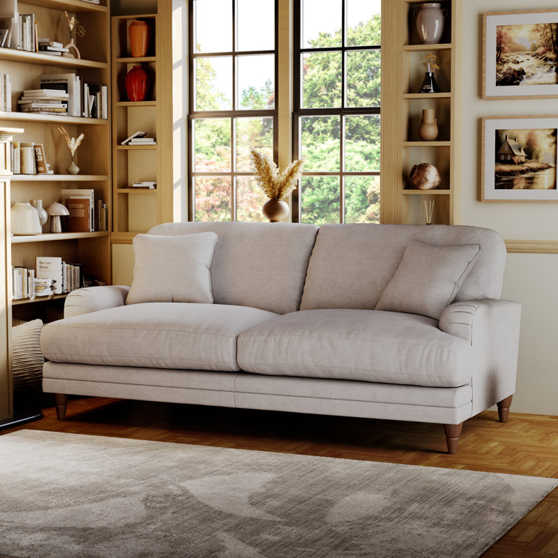 Adaku 3 Seater Sofa , Silver, Burnished Beech