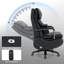 Fauteuil de direction électrique en cuir avec repose-pieds, chaise de bureau inclinable grande et grande de 600 lb, massage 3D et soutien lombaire, chaise d'ordinateur robuste à haut dossier et hauteur réglable
