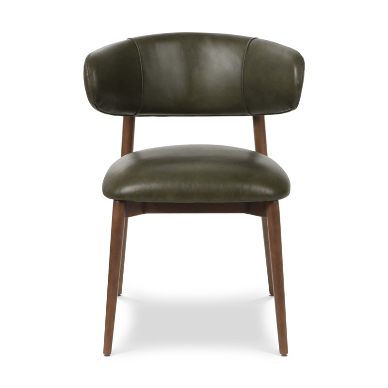 Chaise en cuir véritable Talon, Vert antique