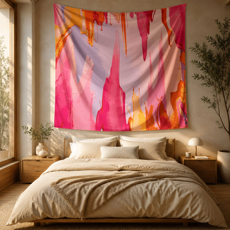 Tapisserie murale aquarelle abstraite 4, 51 po x 60 po