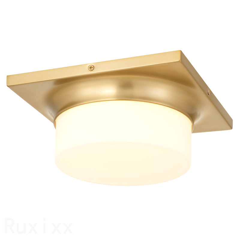10-In Antique Brass Led Flush Mount, Antique Brass, 3.75" H x 10" W x 10" D