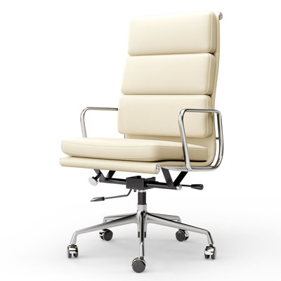 Genuine Leather Office Chair, Conference Chair With Lumbar Support