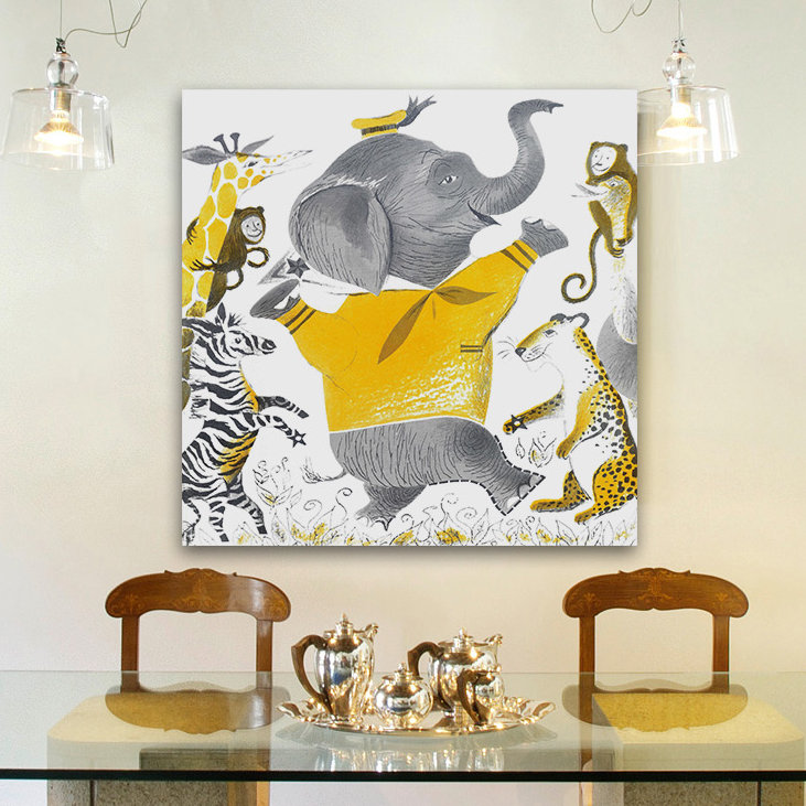 Wild Animals - Wrapped Canvas Print, 45cm H x 45cm W x 2cm D