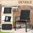 6-Person Patio Dining Set with Rectangular Metal Dining Table and Stackable Textilene Armrest Chairs (Black)-599852597