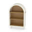 Petite bibliothèque arquée, armoire de rangement arquée, bibliothèque supérieure arquée moderne en bois avec 3 tablettes