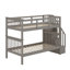 Lit superposé simple au-dessus de simple avec garde-corps et rangement Stairway-502986271