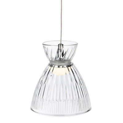 1 - Light Chrome LED Dome Pendant