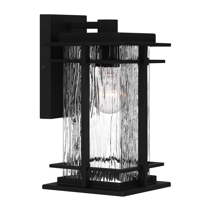 Lanterne murale d'extérieur terre noire, H 11,75 po x l 6,25 po x P 7,25 po