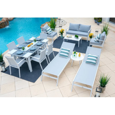 Ensemble de patio complet 14 pièces avec coussins Juno