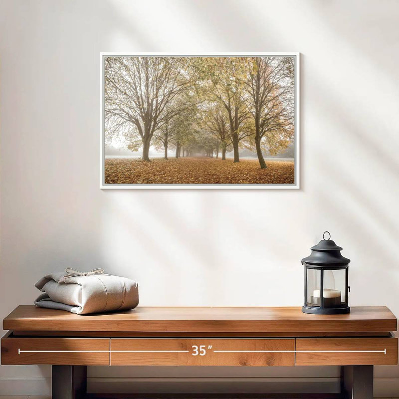 Paix d'automne, 19 po x 13 po, Cadre flottant blanc