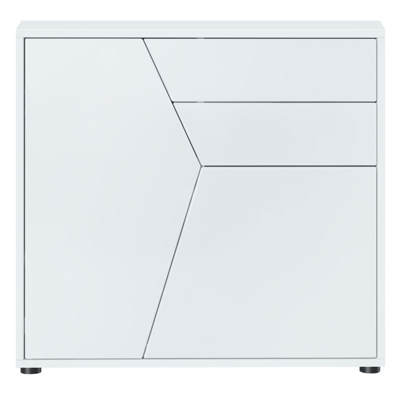 Amerissa 2 Drawer 79Cm W Combi Chest, Matt White
