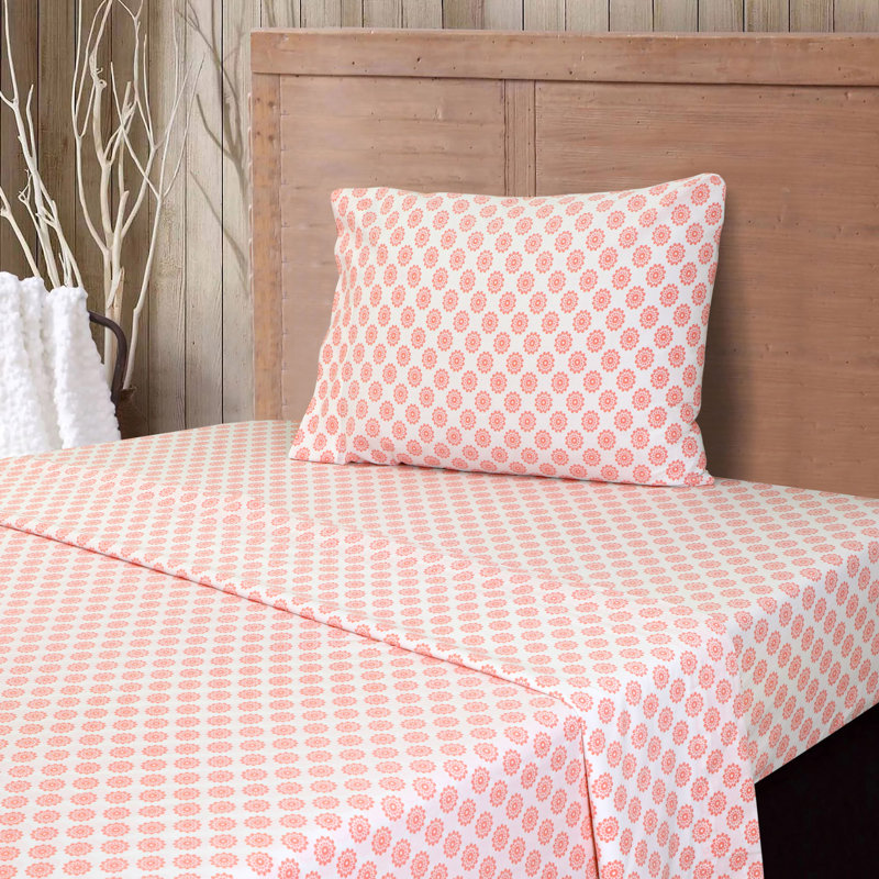 Ensemble de draps 100% coton pour lit simple TG, Ensemble de draps pour lit simple TG avec 1 taie d, Turquoise Mandalas
