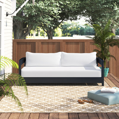 Everlee 80'' Powder Coated Aluminum Outdoor Patio Sofa with Sunbrella® Cushions