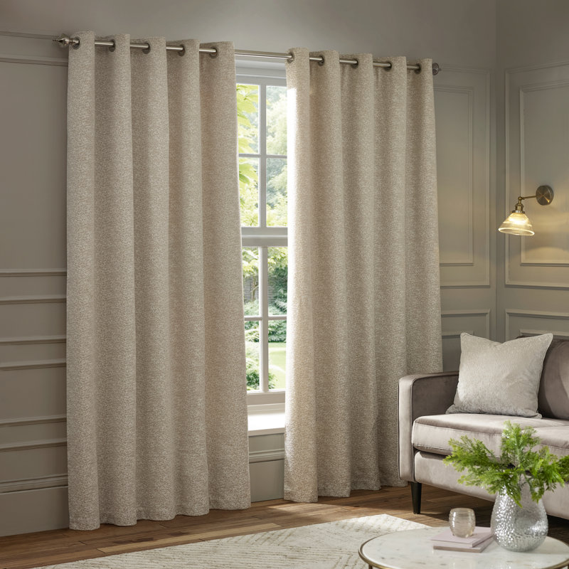 Galaxy Room Darkening Curtain Panel Pair, Ivory, 229cm Width x 137cm Drop