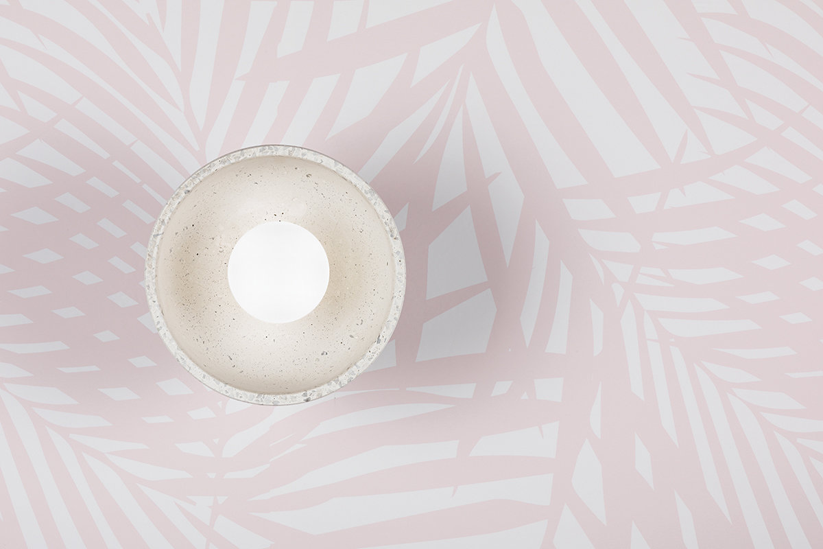 Single Light Ceramic Flush Mount Sconce
