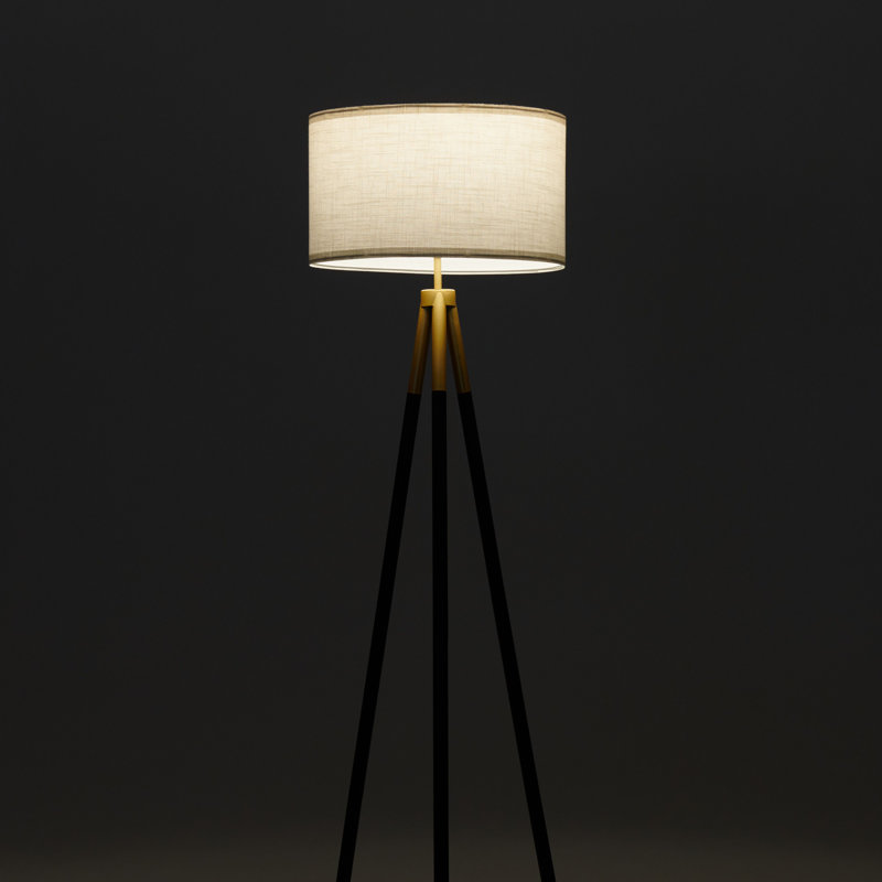 Sophia Smart Black & Gold Tripod LED Floor Lamp for Kids' Rooms
