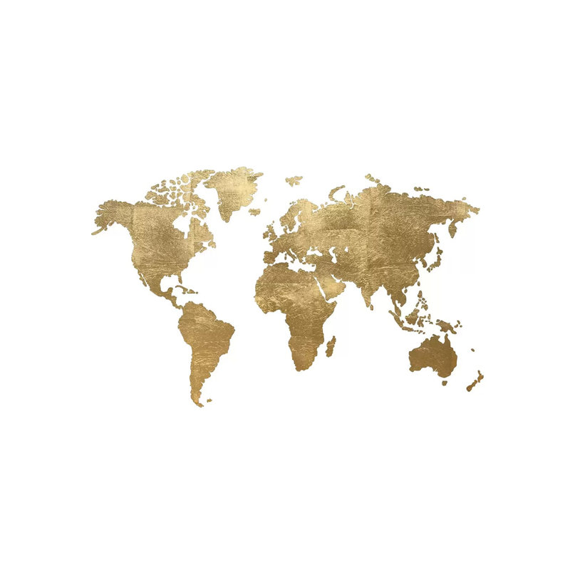 Glam World Map by Heather Offord - Wrapped Canvas Print, 20.32cm H x 30.48cm W x 1.905cm D