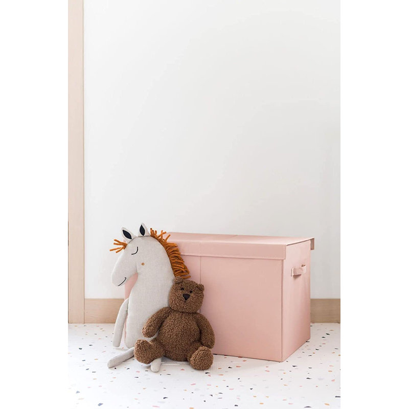 3 Sprouts - Recycled Fabric Storage Chest with Lid, Peach