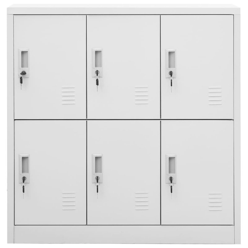 Locker Cabinet - Light Grey 35.4”X17.7”X36.4” Steel Storage Unit, Adjustable Shelves, Secure Locking Design, Light Grey