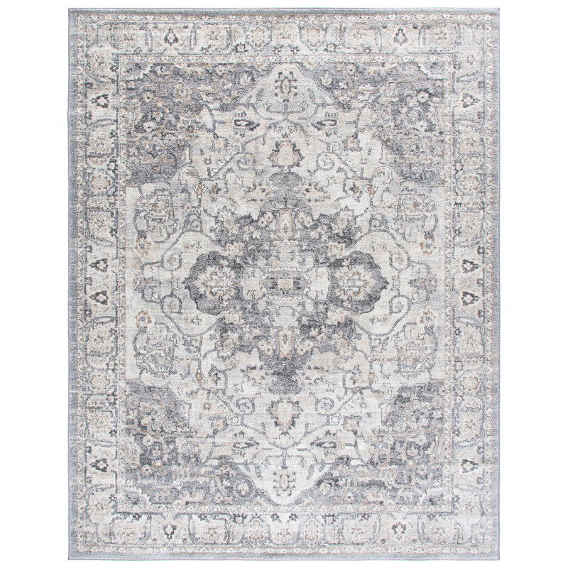 Tapis gris / ivoire Hka, Rectangle 8 pi x 10 pi