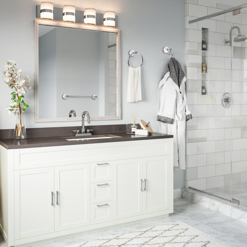 Savannah 24 in. Wall Mounted Towel Bar, Polished Chrome/White