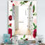Pensées cerises et roses sur miroir mural à pointillés-40101520