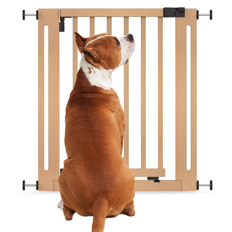 Wood Pressure Mounted Pet Gate, 71cm - 79cm, White