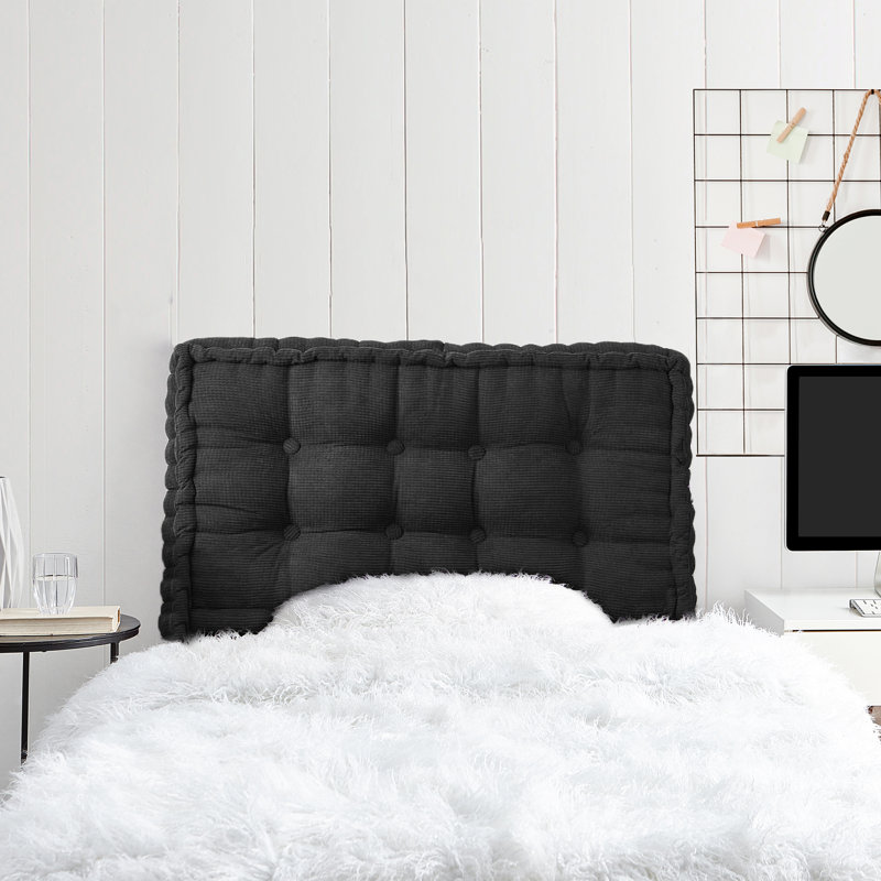 Rainha - Coussin de dossier ultra épais touffeté College, Noir