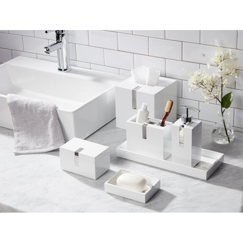 Ensemble d'accessoires de salle de bain 7 pièces Houston Street, Blanc