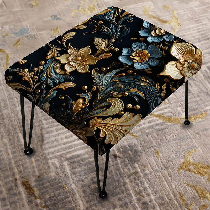 Golden Embellishments - Repose-pieds rectangulaire en marbre