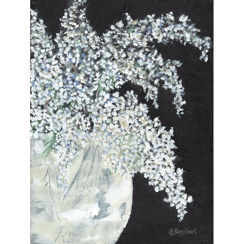 Lilas dans un vase rond, H 18 po x l 12 po