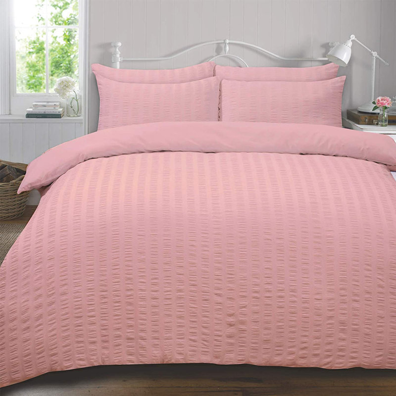 Canchola Solid Colour Duvet Cover Set with Pillowcases, Super King - 2 Standard Pillowcase