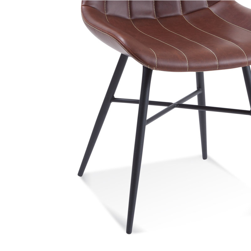 Chaise d'appoint rembourrée en cuir végétalien H 19 po Dylan