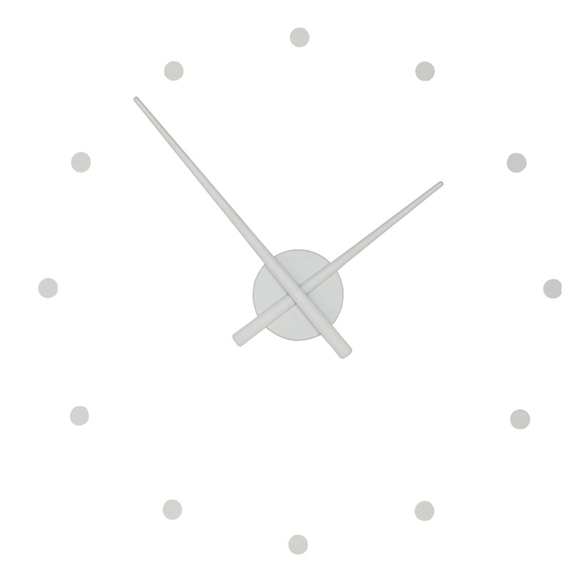 OJ Analog Wall Clock, Silver, Large