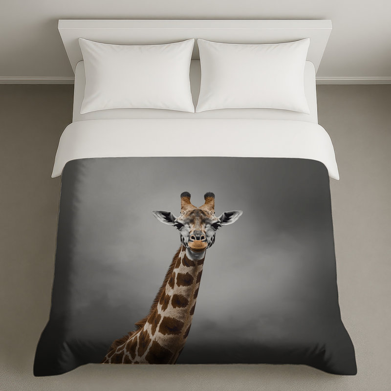 Giraffe With Long Neck Duvet Covers, Queen