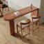 Bureau en bois massif cerisier couleur demi-cercle-78829635