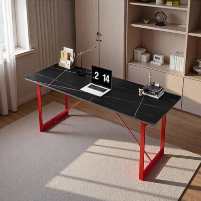 Modern Light Luxury-Style Rock Slab Writing Desk
